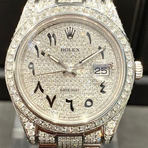 rolex iced out arabic replica